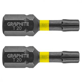   GRAPHITE Torziós ütvecsavarozó bit TX20x25mm, 2db. (56H513)