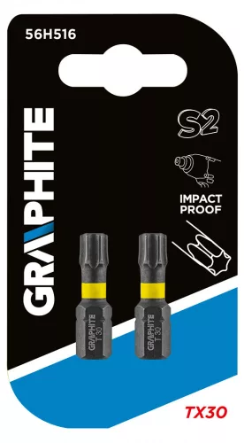 GRAPHITE Torziós ütvecsavarozó bit TX30x25mm, 2db. (56H516)