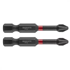   GRAPHITE Torziós ütvecsavarozó bit PH2x50mm, 2db. (56H519)
