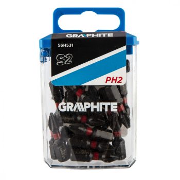   GRAPHITE Torziós ütvecsavarozó bit PH2x25mm, 20db. (56H531)
