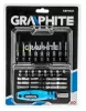 GRAPHITE Csavarhúzó bitkészlet, 31db., bitek 25mm - 15db, bitek 50mm - 15db., bittartó - 1db. (56H602)