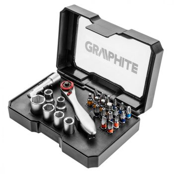   GRAPHITE Dugókulcskészlet és csavarhúzó bitkészlet, 26db (56H604)