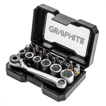   GRAPHITE Dugókulcskészlet és csavarhúzó bitkészlet, 24db (56H610)