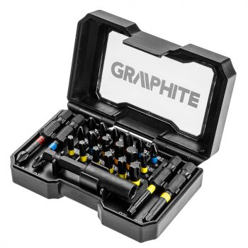   GRAPHITE Csavarhúzó bitkészlet, 23db., bitek 25mm - 18db, bitek 50mm - 4db., mágneses bittartó - 1db. (56H612)