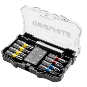   GRAPHITE Csavarhúzó bitkészlet, 10db., bitek 25mm - 8db, mágneses bittartós 1db., driver (dbking) - 1db. (56H614)