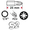 GRAPHITE Csavarhúzó bitkészlet PZ2 x 25mm, 100db (56H624)