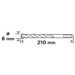 GRAPHITE Betonfúró SDS PLUS, 2 élű, dupla spirálos, 6x210mm (56T105)
