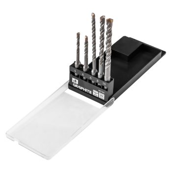   GRAPHITE Betonfúró készlet, SDS PLUS, 2 élű, dupla spirálos, 5-10mm 5db-os (56T169)