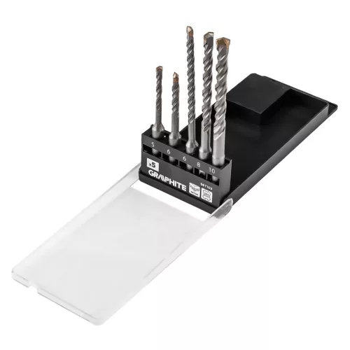 GRAPHITE Betonfúró készlet, SDS PLUS, 2 élű, dupla spirálos, 5-10mm 5db-os (56T169)