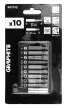GRAPHITE Csavarhúzó bitkészlet mágneses szárral 50mm, 10db (56T512)