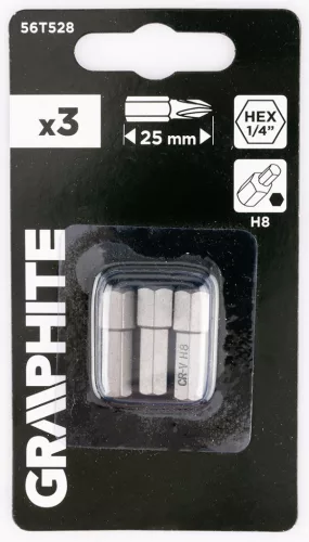 GRAPHITE Csavarhúzó bit imbusz H8, 25mm, 3db (56T528)
