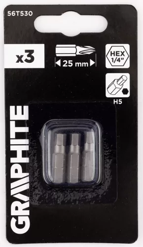 GRAPHITE Csavarhúzó bit imbusz H5, 25mm, 3db (56T530)