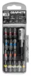 GRAPHITE Csavarhúzó bitkészlet 25mm, mágneses szárral, műanyag tokban, 15db (56T554)