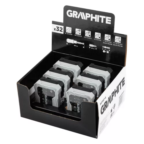GRAPHITE Csavarhúzó bitkészlet 56T557 6db, displayben (56T557-6)