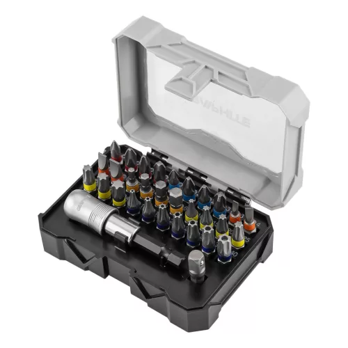 GRAPHITE Csavarhúzó bitkészlet 25mm, mágneses szárral műanyag tokban, 32db (56T557)