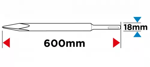GRAPHITE Hegyesvéső SDS Max önélező 18x600 mm (57H548)