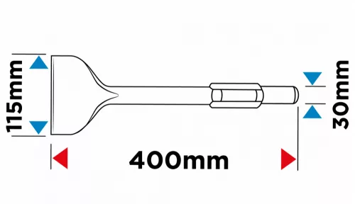 GRAPHITE Lapátvéső hatlapú 115x400 mm (57H575)
