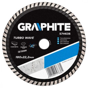   GRAPHITE Gyémánt vágókorong 180MM TURBO HŰTŐBORDÁS (57H636)