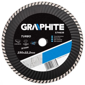   GRAPHITE Gyémánt vágókorong 230MM TURBO HŰTŐBORDÁS (57H638)
