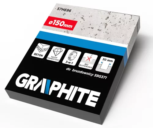GRAPHITE Vágótárcsa falhoronymaróhoz, 3 tárcsás, 150mm átmérő/30mm horonyszélesség, 59G371-hez (57H696)