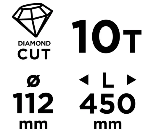 GRAPHITE Gyémánt magfúró korona, 112x450mm, 10 szegmenses, 58G540 géphez (57H863)
