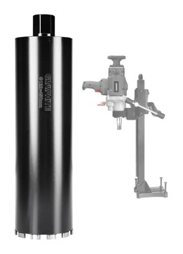 GRAPHITE Gyémánt magfúró korona, 122x450mm, 11 szegmenses, 58G540 géphez (57H864)