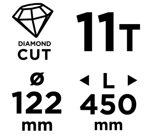 GRAPHITE Gyémánt magfúró korona, 122x450mm, 11 szegmenses, 58G540 géphez (57H864)