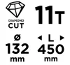GRAPHITE Gyémánt magfúró korona, 132x450mm, 11 szegmenses, 58G540 géphez (57H867)