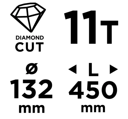 GRAPHITE Gyémánt magfúró korona, 132x450mm, 11 szegmenses, 58G540 géphez (57H867)