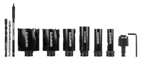 GRAPHITE Körkivágó készlet, bi-metál, HSS Co 8%, 19,25,32,38,51,64mm (57H923)