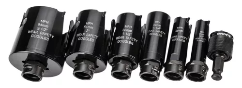 GRAPHITE Körkivágó készlet, bi-metál, HSS Co 8%, 19,25,32,38,51,64mm (57H923)