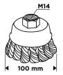 GRAPHITE Drótkorong, fazék, sodrott, 100mm, M14 (57T412)