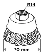 GRAPHITE Drótkorong, fazék, sodrott, 70mm, M14 (57T413)