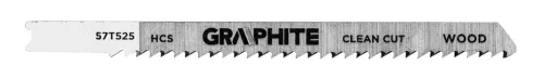 GRAPHITE Dekopírfűrészlap, U-befogó, HCS, 6TPI, 74/100mm, fa-rétegelt lemez, 5db (57T529)