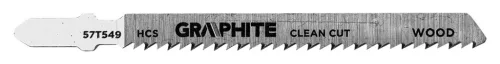 GRAPHITE Dekopírfűrészlap készlet, T-befogó, HCS, fém-fa-rétegelt lemez, 5db (57T540)