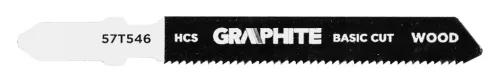 GRAPHITE Dekopírfűrészlap készlet, T-befogó, HCS, fém-fa-rétegelt lemez, 5db (57T540)