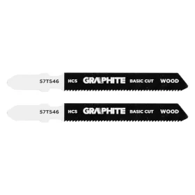   GRAPHITE Dekopírfűrészlap, T-befogó, HCS, 21TPI, 50/76mm, fa-rétegelt lemez, 2db (57T546)