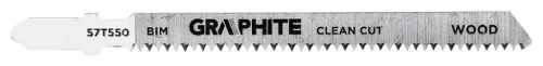 GRAPHITE Dekopírfűrészlap, T-befogó, BIM, 14TPI, 74/100mm, fa-rétegelt lemez, 2db (57T550)