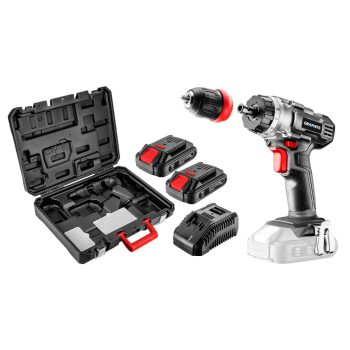   GRAPHITE Akkus fúró Energy+, 18V, levehető fúrótokmány 10mm, 2db akkuval 2Ah, töltővel, koffer (58G022-SET2)