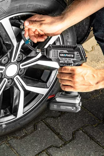 GRAPHITE Akkus kompresszor, Energy+ 18V, max.7bar, Akku nélkül! (58G041)