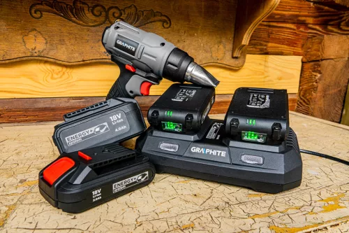 GRAPHITE Akkus hőlégfúvó Energy+ 18V, temperature 550oC, Akku nélkül! (58G082)