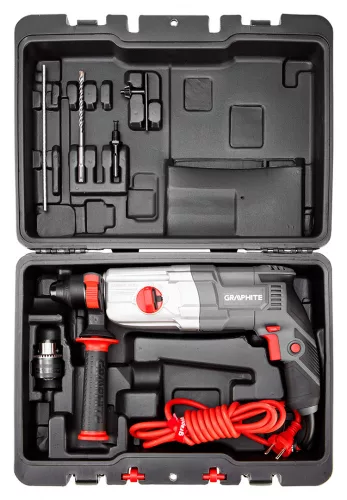 GRAPHITE Fúrókalapács vésőfunkcióval, 710W, 2,6 J, SDS PLUS, Koffer (58G537)