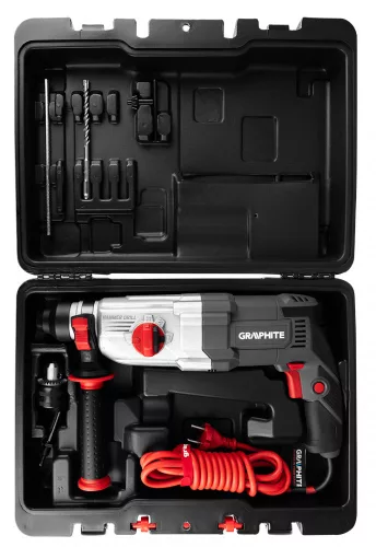 GRAPHITE Fúrókalapács, SDS PLUS, 900W, 3,4J , koffer (58G539)