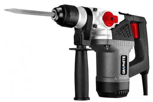 GRAPHITE Fúrókalapács vésőfunkcióval, SDS PLUS, 900W, 4J, fogas tokmány, tartozékok, koffer (58G860)