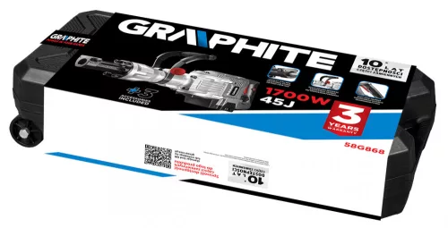 GRAPHITE Bontókalapács 1700W, hatszög befogás 30 mm, kofferben (58G868)