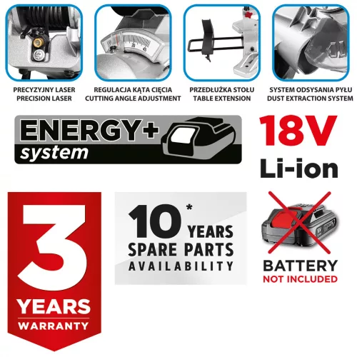 GRAPHITE Akkus gérvágógép, ENERGY+ 18V, 210/30mm tárcsa, akku nélkül!!! (58GE121)