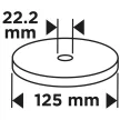 GRAPHITE Csiszolókorong lamellás 125x22,2mm, P40 fém, fa (58T120)