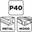 GRAPHITE Csiszolókorong lamellás 125x22,2mm, P40 fém, fa (58T120)