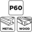 GRAPHITE Csiszolókorong lamellás 125x22,2mm, P60 fém, fa (58T121)