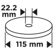 GRAPHITE Csiszolókorong lamellás 115x22,2mm, P100 fém, fa (58T128)